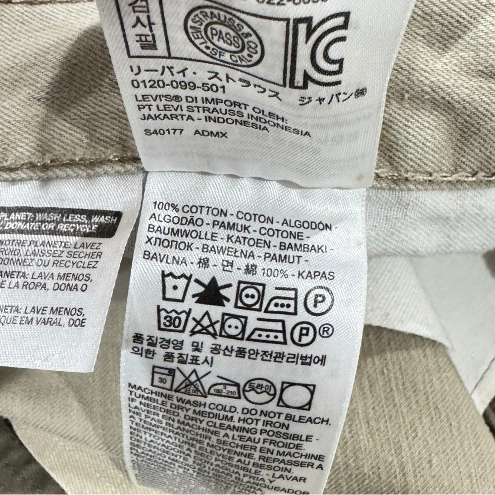 Levi's 505 Jeans Straight Leg 100% Cotton TAN Beige Denim | 38 x 30 36" Waist - Picture 10 of 11